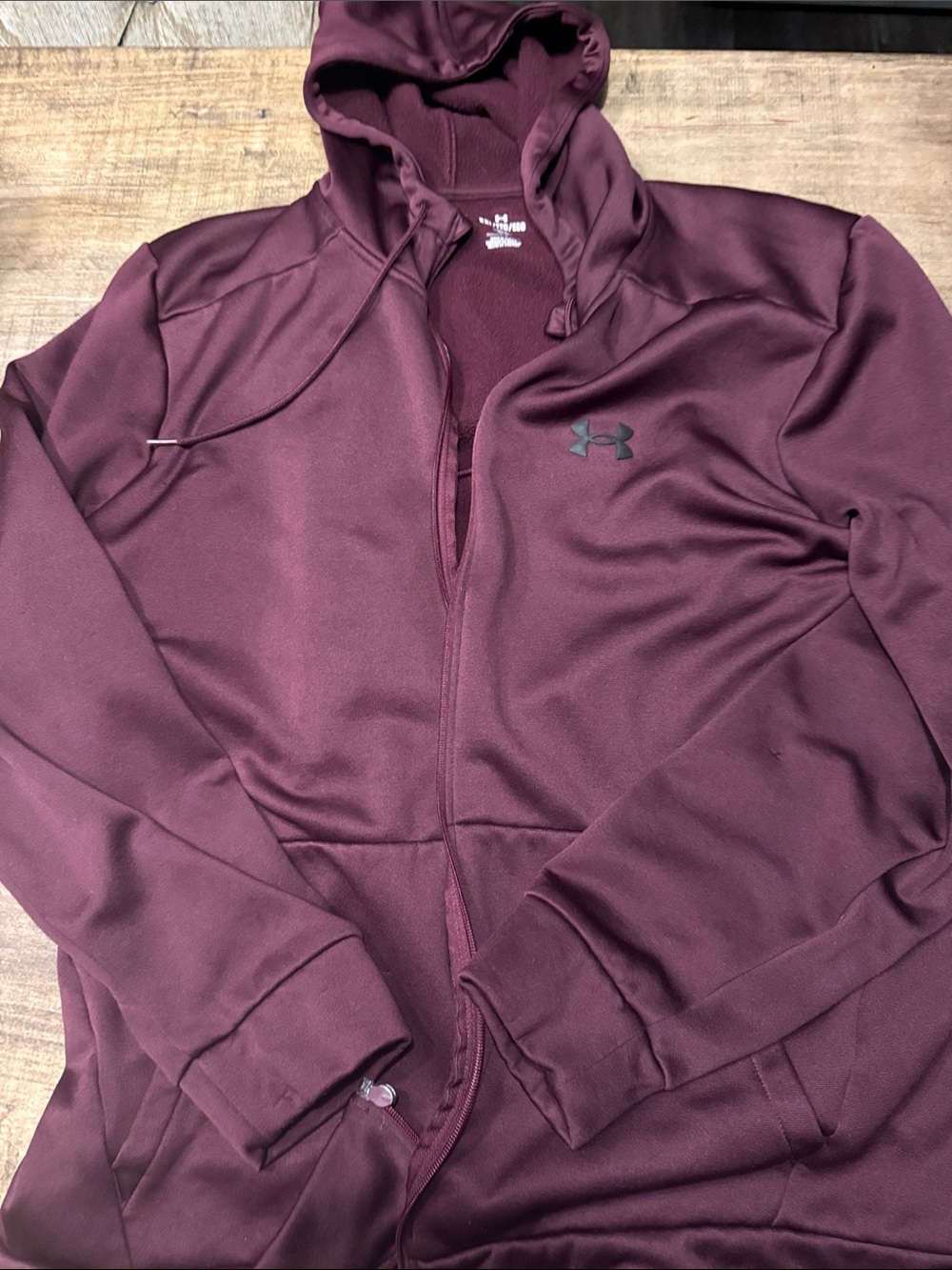 Under Armour Men's Burgundy Full-Zip Performance Hoodie Jacket